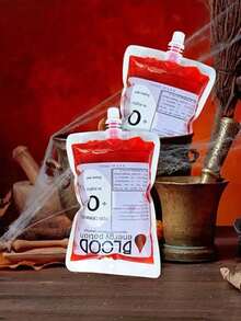 10 件 150 毫升吸血鬼饮料袋，万圣节吸血鬼血浆饮料袋，万圣节派对 PVC 瓶装饰品，万圣节装饰，万圣节用品 - 無色 - 查看 5