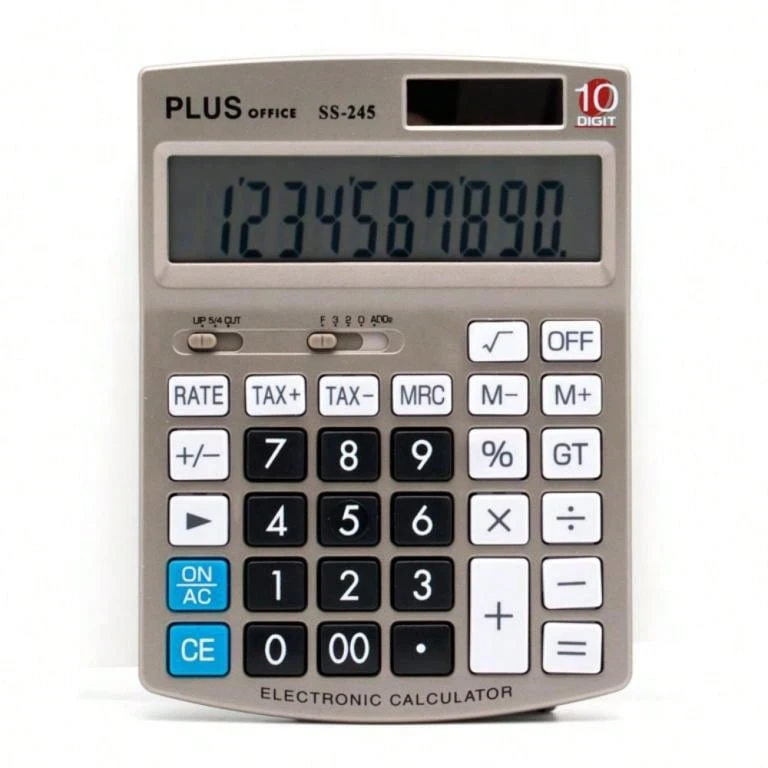 campus Calculadora Plus Office SS 245. Carcasa de aluminio. Visor inclinado. 4 teclas de memoria, tecla de cambio de signo y de corrección. Alimentación: solar y pila botón. Medidas: 115 x 155 x 25 mm. - Multicolor - Ver 1