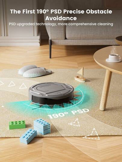 Lefant LEFANT M210P Robot Stofzuiger 3.1in Ultra Slim 11in Diameter Self Charge 2200Pa Suction 120Mins Voice Control Pet Hair Tapijt Precise Avoidance view 6