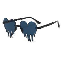 Love Star Fashion Glasses For Men And Women - Red Heart-Shaped Frame, Black And White Design, Lightweight Polycarbonate Lenses, Fashion Glasses,  Glasses, Durable Glasses - màu đen - Xem 8