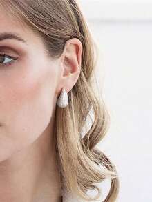 1 Pair Pretty Cubic Zirconia Drop Earrings For Women For Wedding Engagement Anniversary Jewelry Valentine's Day Gift