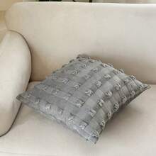 1 Set de 2025 Nuevo Cojín de Tiro a Cuadros Sólidos de Burbujas, Funda de Cojín de 45x45cm + Inserto de Peluche