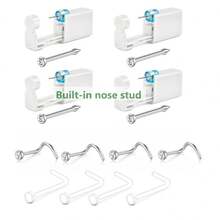 12Pcs Nose Piercing Kit Piercing Gun Built-In Nose Studs Clear Nose Stud Painless Self Piercing Kit With 20G Nose Rings Stud Disposable Piercing Gun For At Home Nose Piercing - Multicolor 3 - View 10