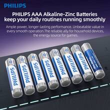 PHILIPS 80/32/24 AAA Disposable Alkaline Batteries 1.5V Durable And Suitable For Keyboards, Wireless Mice, Drones, Alarm Clocks, Doorbells, Remote Controls, Razors, Car Keys [Disposable Batteries Are Not Rechargeable]