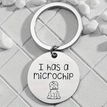 1 Piece, Silver Round Pet ID Tag - I Have A Microchip - Cute Stainless Steel Engraved Metal Dog Tag (Event & Party Supplies) - Giá trị biến thể - Xem 3