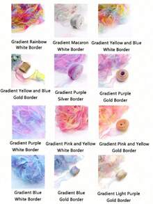 1 rolă/5 yarzi panglică de tul Ombre curcubeu, panglică de șifon cu gradient iridescent pentru ambalaje cadou, decorare, accesorii pentru pălării DIY meșteșuguri șir de baloane, nuntă, ziua de naștere Crăciun