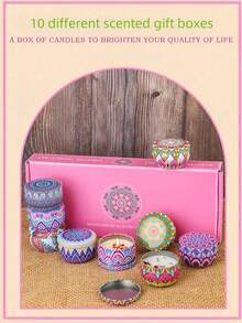 1支/2支/24支/20支/16支/12支/10支/9支/8支装香薰蜡烛套装，小蜡烛，手工大豆蜡烛杯，花瓶和蜡烛，送给家人和朋友的完美礼物，锡罐蜡烛，适合生日、情人节或母亲节活动，芳香疗法礼盒，圣诞装饰，情人节/新年/圣诞节礼物。 - 彩色 - 查看 19