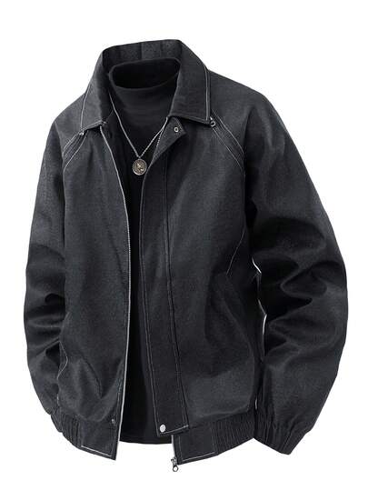 kpblterxy Suede Baseball Jacket For Autumn And Winter (Unisex), Casual And Fashionable Jacket