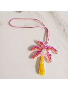 手工串珠棕榈树钥匙扣 - 热带棕榈树设计，树干呈绿色、粉色和黄色 - 波西米亚风海滩派对礼物，可作钥匙扣或包包挂饰 - 男女皆宜，经久耐用 - 旅行和日常佩戴的完美礼物，棕榈树配饰 - 彩色 - 查看 12