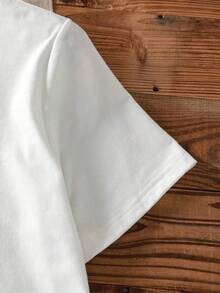 1 camiseta gráfica con estampado digital para mujer Minimalista, moderno, sencillo, elegante Camiseta casual de cuello redondo y manga corta. Camiseta de algodón ligera para las cuatro estaciones, lavable a máquina, no lavar en seco. - Blanco - Ver 6