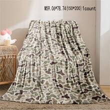 Camouflage Pattern Blanket, Soft Lightweight Throw Blanket, Air-Conditioned Room Blanket, Warm Nap Blanket For Home Office Travel Camping Same Day Cooling Print Flannel Flower Soft Comfortable Warm Napping Throw Dino Blanket,Men Gift,Boyfriend Gift Christmas,Blanket Gifts - Multicolor - View 2