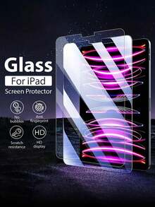 2 piezas Protector de pantalla de vidrio templado para iPad - Alta definición, alta transparencia, anti-arañazos, anti-caídas, cobertura de pantalla completa, fuerte anti-huellas dactilares, tacto sensible, compatible con iPad (Air 4, 5, 6)/(7, 8, 9, 10a generación)/iPad 11 1A16(2025) Accesorios esenciales de protección de pantalla, aplicable a protección diaria, oficina, hogar