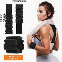 2pcs 1lb/453.59g Adjustable Wrist & Ankle Weights, Silicone & Iron Material, No Charging Or Battery Needed, Suitable For Strength Training, Home Fitness, Running And Yoga