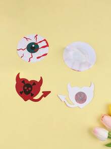 6 Stücke /4 Stücke /2 Stücke Einweg-Brustwarzenaufkleber für Halloween, rund - unsichtbar, selbstklebend, Anti-Vorwölbung Brustaufkleber für Frauen - bequem, Einweg-BH-Zubehör, Roter kleiner Teufel, Teufelsauge, Totenkopf