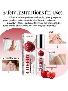 10 ml/0,34 fl oz Parfum phéromone charmant aux cerises pour femmes - Design mini portable à bille, parfum frais de fleurs de cerisier, cadeau parfait pour Noël, la Saint-Valentin et les fêtes - Parfum de cerise - Voir 9