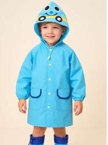 Cartoon Rain Poncho For Kids - Waterproof Infant Raincoat, 90-130cm Length,5-7Ages
