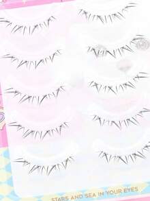 10 szt./zestaw sztucznych rzęs Midsummer Night, niewidoczne, naturalne rzęsy bez makijażu, niezbędne na co dzień dla puszystych dziewczyn (losowa dolna karta)