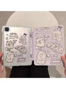 可爱猫咪双面彩绘透明防震保护壳，亚克力硬壳，兼容 iPad (A16) 第 11/10 代 10.9 英寸、iPad 10.2 英寸、7/8/9 英寸、iPad Pro 11 英寸（第 2/3/4 代）、iPad Mini 7/6 英寸，支持智能睡眠/唤醒功能，带 Apple Pencil 插槽，兼容小米 Redmi Pad SE 11 英寸（2023 年款）和 MatePad SE 11 英寸（2024 年款）/MatePad 11.5 英寸 S - 無色 - 查看 22