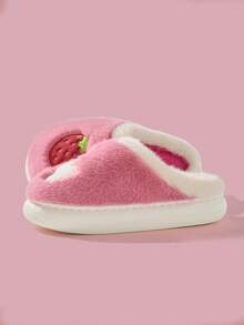 Pantuflas de felpa gruesa para adolescentes, niños y niñas, otoño/invierno, modelo nuevo 2025, suela gruesa, uso en interiores del hogar, cálidas y antideslizantes