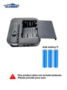 GLANBERT 2 piezas Luces LED de bienvenida con patrón de fibra de carbono, luces de proyección de logotipo inalámbricas, luces de cortesía decorativas con sensor automático compatibles con BMW, Audi, Opel, Mercedes-Benz, etc.