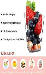 Eupako 100 Pack 5 Oz Square Clear Plastic Dessert Cups With Spoons Small Clear Plastic Tumbler Cups Great For Desserts, Appetizers, Puddings, Mousse, Parfait - ColorF - View 3