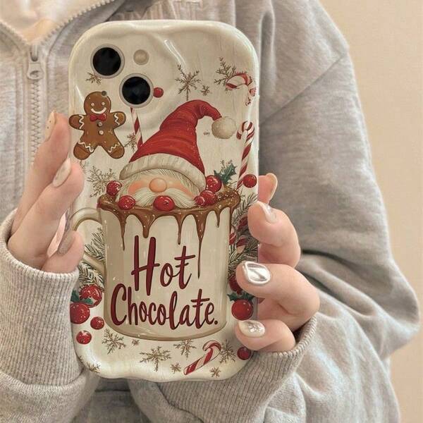 1 pezzo Custodia protettiva morbida in TPU a prova di urto con motivo uomo di pan di zenzero natalizio, compatibile con Apple 17 Air/7P/8Plus/16/16PLUS/16PRO/16PROMAX/XR/XSMAX/11/11Pro/11ProMax/12/12Pro/12ProMax/13/13Pro/13ProMax/14/14Pro/14Plus/14ProMax/15/15Pro/15Plus/15ProMax, di moda/elegante/carino