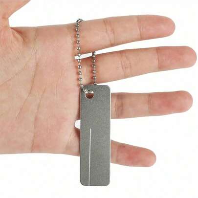 1pc Diamond Pocket Tool Keychain Sharpener, Outdoor Camping Knife Sharpener, Portable Tungsten Carbide Sharpening Tool