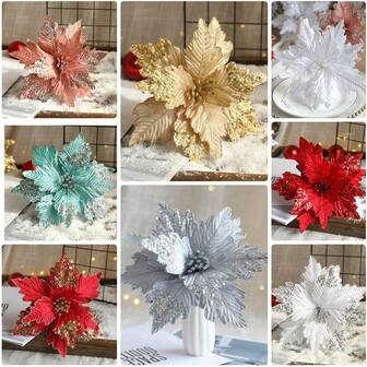 Artificial Christmas Flower, Ins Style Handmade Sequin Christmas Tree Decoration