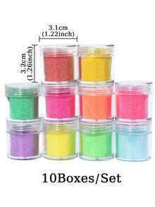 10 Bottles Shiny Iridescent Epoxy Resin Glitter Set Fine Glitter Resin Glitter Sand, Sparkly Epoxy Resin Pigment Powder Multi-Color Fillers, For DIY Crafts, Jewellery, Epoxy Resin Shaker Filler - Multicolor - View 5