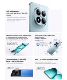 Xiaomi 小米 Redmi Note 15 Pro+ 全新智能手机，12GB+256GB 内存，骁龙® 7s Gen 4 芯片，7000mAh 大电池 + 22.5W 反向充电，大猩猩玻璃，6.83 英寸 1.5K 超级阳光屏，IP68 防尘防水，50MP 高动态主摄像头，中文版双卡，支持中英文 - 雪松白 - 查看 3