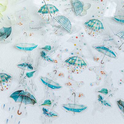 CANDY POETRY 20 张/包雨伞主题贴纸，适用于剪贴簿、创意美学贴纸贴花、DIY 装饰工艺材料、节日礼物、个性化剪贴簿学校用品