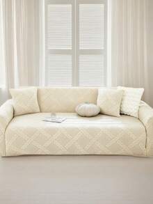 1 Stück beige Jacquard Sofabezug, moderner Jacquard Sitzkissenbezug, geeignet für Wohnzimmer, ganzjährig