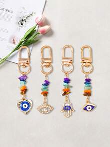 1 buc breloc la modă cu ochi de diavol, pandantiv breloc cu piatră prețioasă colorată, portofel drăguț pentru breloc, pandantiv pentru cheie de rucsac auto, accesorii pentru cutie pentru căști, potrivit pentru femei, pandantiv pentru geantă, cadou breloc bijuterii DIY lucrate manual, pandantiv protector la modă pentru prieteni, iubiți, cupluri, cadou perfect pentru prieteni și familie