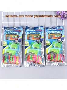 Paquete de 111 globos de agua llenado rápido exterior diversión verano nudo automático práctico juego familiar fiestas actividades al aire libre niños adultos resistente colores surtidos - 111 - Ver 2