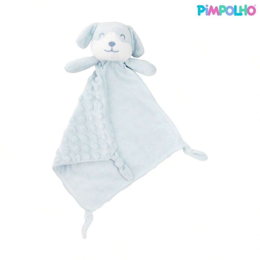 Textured Baby Blanket Bear And Pimpolho Dog - Blue Dog - View 1