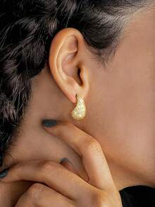 1 Pair Pretty Cubic Zirconia Drop Earrings For Women For Wedding Engagement Anniversary Jewelry Valentine's Day Gift