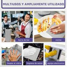 Rollo de Toallas de Microfibra, Paquete de 50, Rollo Microfibra, 25 x 25, Paños de Limpieza de Microfibra, Reutilizable, Ultraabsorbentes, para Coche, Hogar, Cocina (Gris) - rosa - Ver 5
