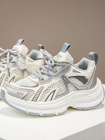 1 双女童休闲双色运动鞋，系带防滑运动鞋，新款春秋户外公主鞋，适合小女孩