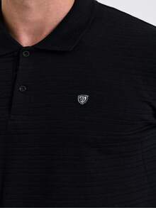 Men's 2-Pack Basic Loose Polo Neck T-Shirt - Black - View 4