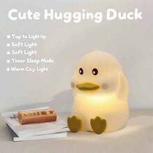 1 件硅胶水龙头小夜灯，卡通水龙头灯，水豚，鸭子，梨鸭形水龙头小夜灯，可调光，可充电，便携 - 彩色 - 查看 6