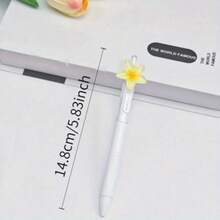 5支装0.5mm黑色墨水圆珠笔套装，可爱花朵速干书写笔，创意文具套装，适合日常办公使用，礼品套装 - 彩色 - 查看 4