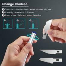 Juego De Herramientas Para Cuchillos De Trinchar, Perfecto Para Cortar Papel, Manualidades Y Modelismo - Plateado - Ver 5