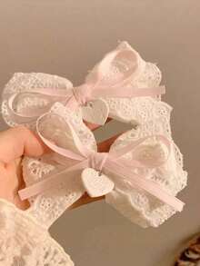 1 pieza/Set de 2 piezas Clip de pelo con lazo de encaje blanco de estilo Lolita, accesorio para el cabello, moda de otoño, pinza para el cabello, otoño, pinzas para el cabello, pasador para el cabello, pinzas para el cabello, diadema, pinza de cocodrilo, atuendo de invierno para mujer, lazos, lindo