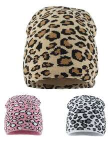 男女通用时尚豹纹帽子秋季装饰