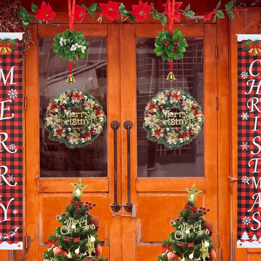 Artificial Mistletoe Hanging Decor White And Red Berries Mistletoe Decors For Christmas Home Decor, Christmas Gift Room Decor