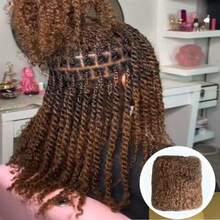 Afro Kinky Curly Bulk Human Hair 30g/Pc 10-18 Inch Crochet Extensions For Braiding & Dreadlocks | Sporty Style Unisex Natural Look For All Ethnicities #4 Brown Color - S4 - View 2