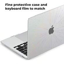 EooCoo Case Compatible With MacBook Air 15 Inch M4 2025 2024 2023 Release A3241 M3 A3114 M2 A2941 Liquid Retina Display, Plastic Hard Shell Case + Keyboard Cover + Screen Protector, Crystal Clear - 漸變閃光 - 查看 7