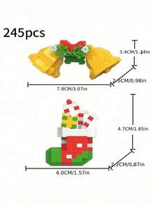 Christmas Santa Claus, Christmas Tree, Train, Snowman Micro Particle Building Blocks Christmas Gift, Creative Gift, Reindeer Assembly Building Blocks - Educational ABS Toy Gift Box, Best Holiday Gift - Multicolor - View 15