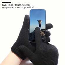 1 Par de Luvas Térmicas Quentes Revestidas para Tela de Toque, Luvas de Inverno Unissex Adequadas para Corrida, Ciclismo, Atividades ao Ar Livre, Festas, Lavar à Mão, Design Resistente ao Frio para Clima Extremo - Multicolorido - Visão 5