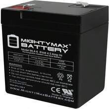 Mighty Max Battery ML4-6 - 6 Volt 4.5 AH, F1 Terminal, Rechargeable SLA AGM Battery